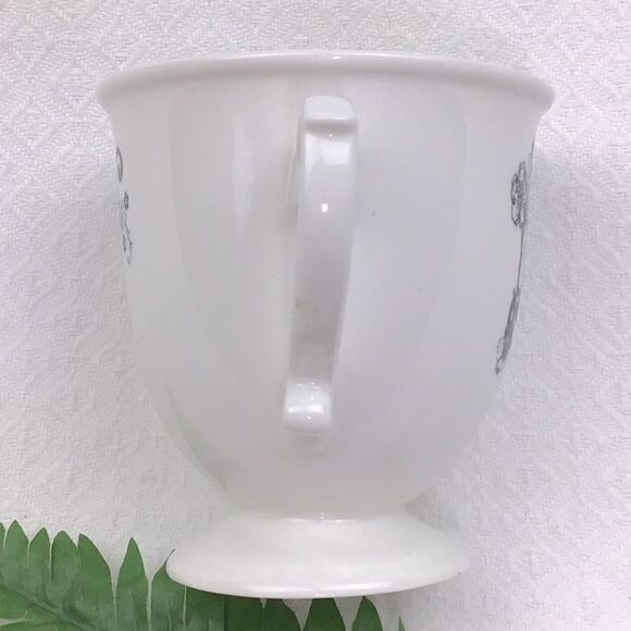 Anthropologie Monogram Initial “N” Script White Pedestal Tea Cup - Picture 4 of 8